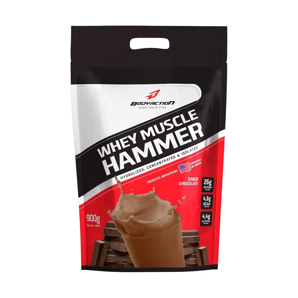 Whey Muscle Hammer - 900G Refil Chocolate - Bodyaction