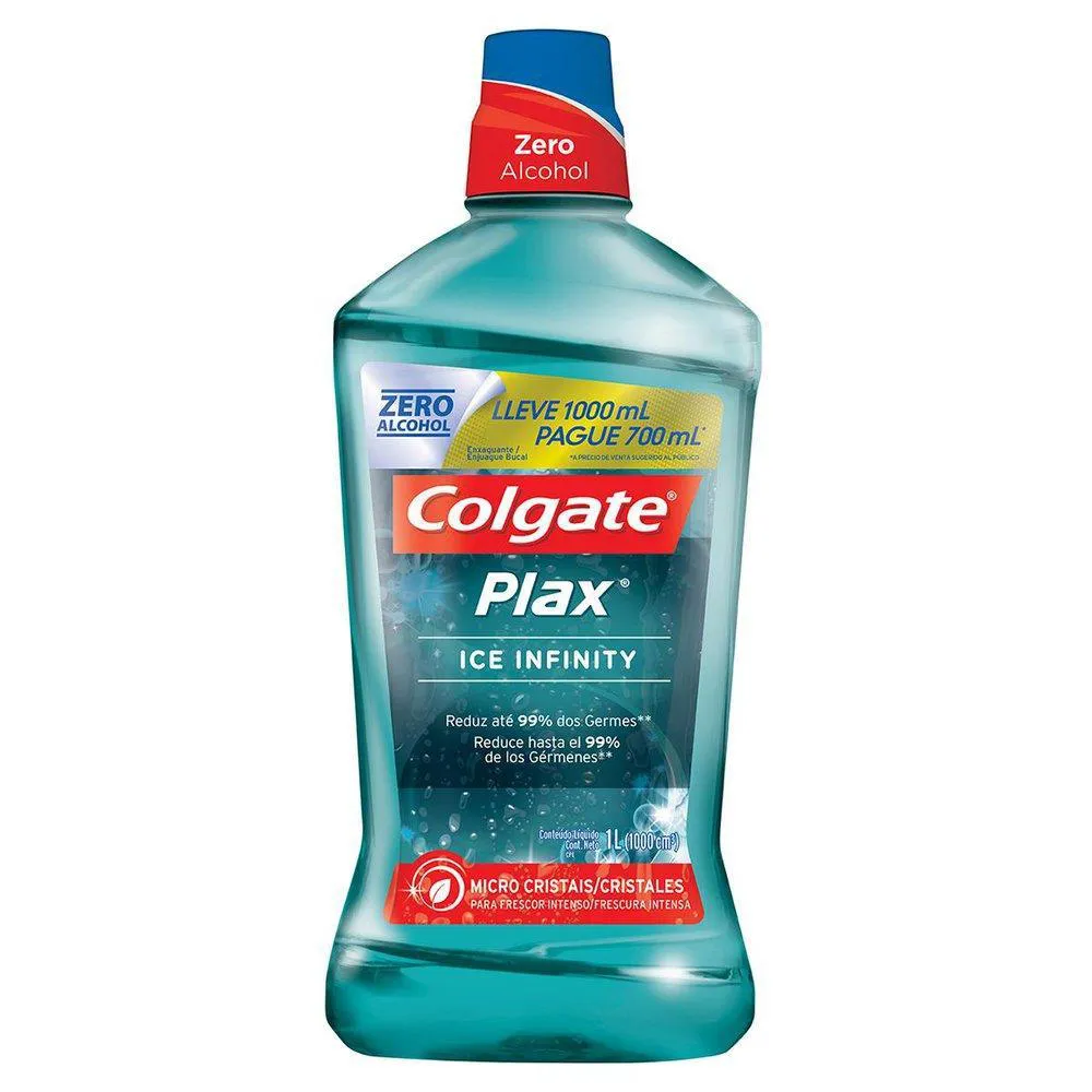 Enxaguante Bucal Colgate Plax Ice Infinity Leve 1L Pague 700ml