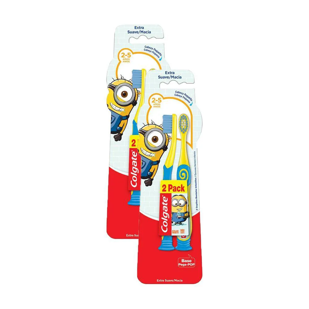 Kit 2 Escovas Dental Colgate Minions 2 - 5 Anos com 2 unidades