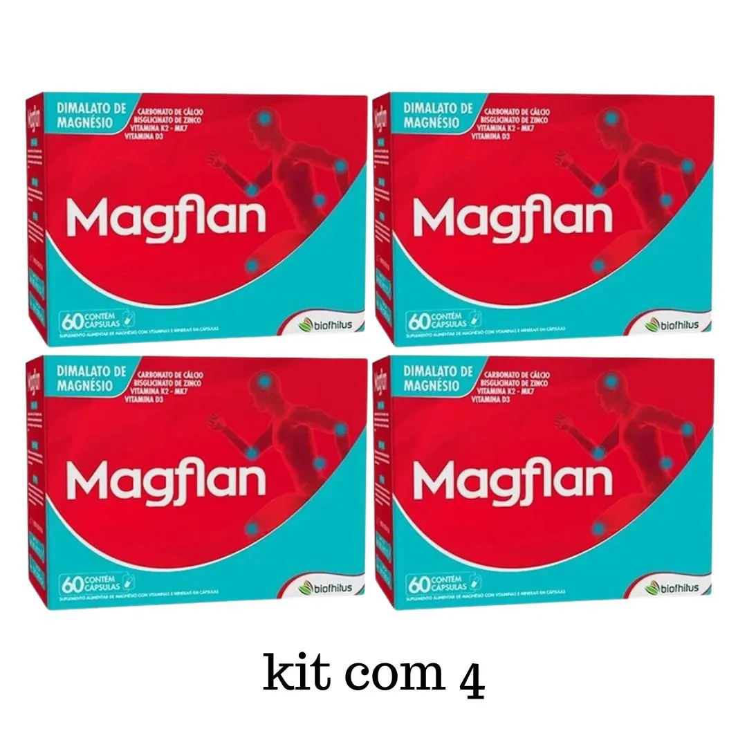 Kit C4 Vitamina Magflan Dimalato Magnésio 60 cápsulas Biofhitus