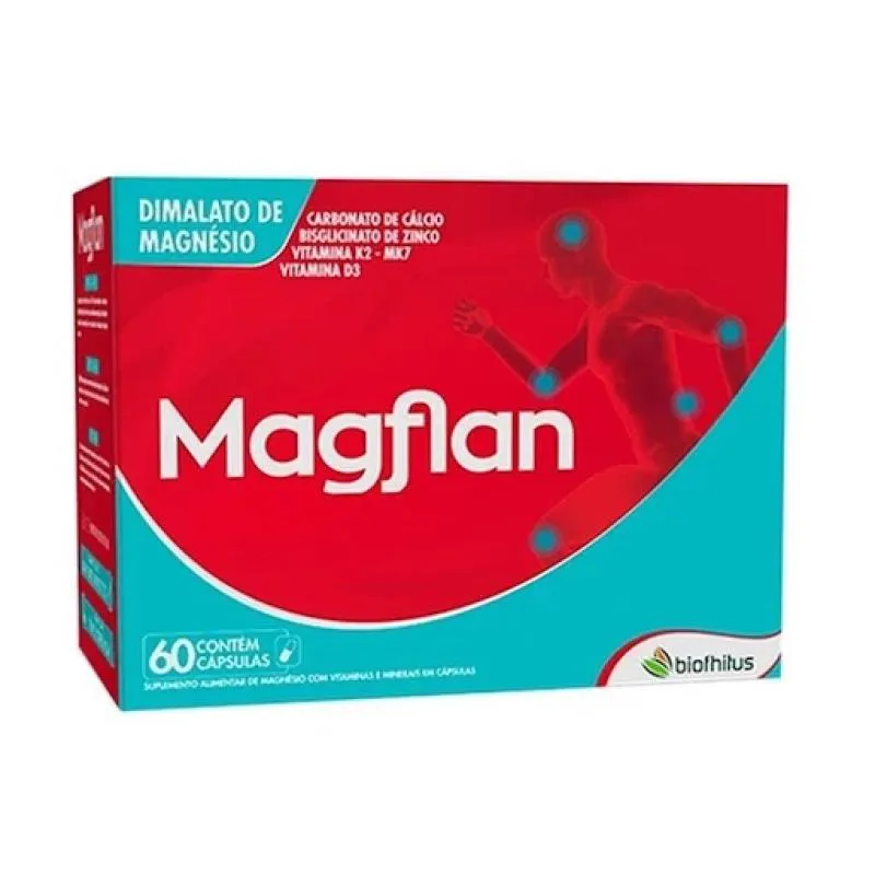 Vitamina Magflan Dimalato de Magnésio 60 cápsulas - Biofhitus