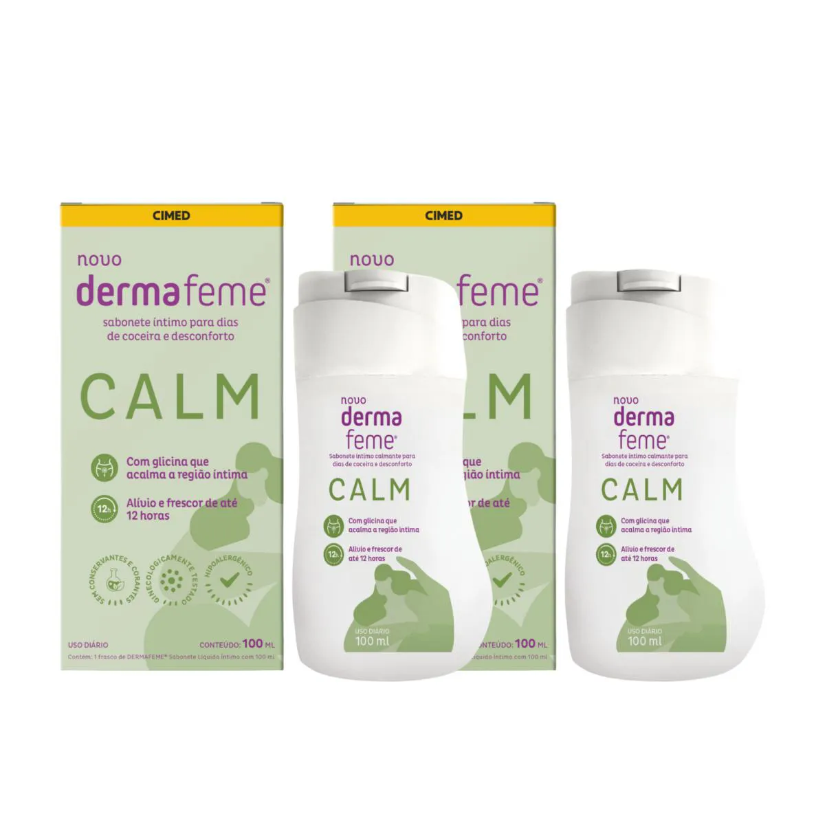 Kit C2 Sanonete Íntimo Glicina Dermafeme 100ml – Cimed