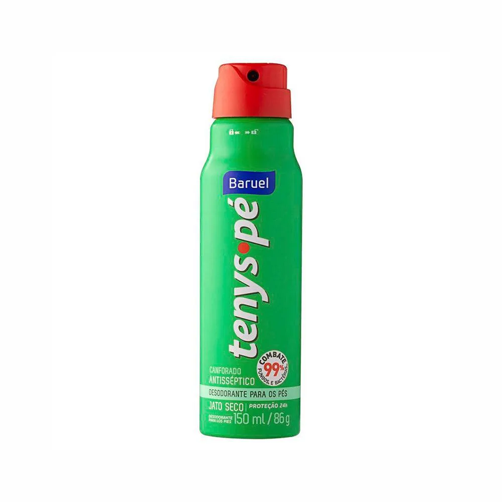 Talco para Pés Aerosol Baruel Tenys Pé Canforado Antisséptico 24h Adulto 150ml