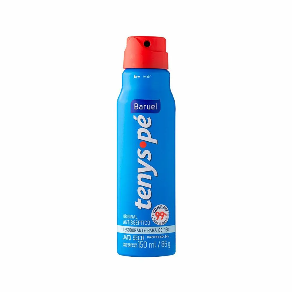 Talco para Pés Aerosol Baruel Tenys Pé Original Antisséptico 24h Adulto 150ml