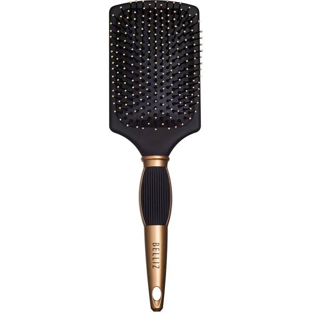 Escova de Cabelo Belliz 798 Black e Gold Racket