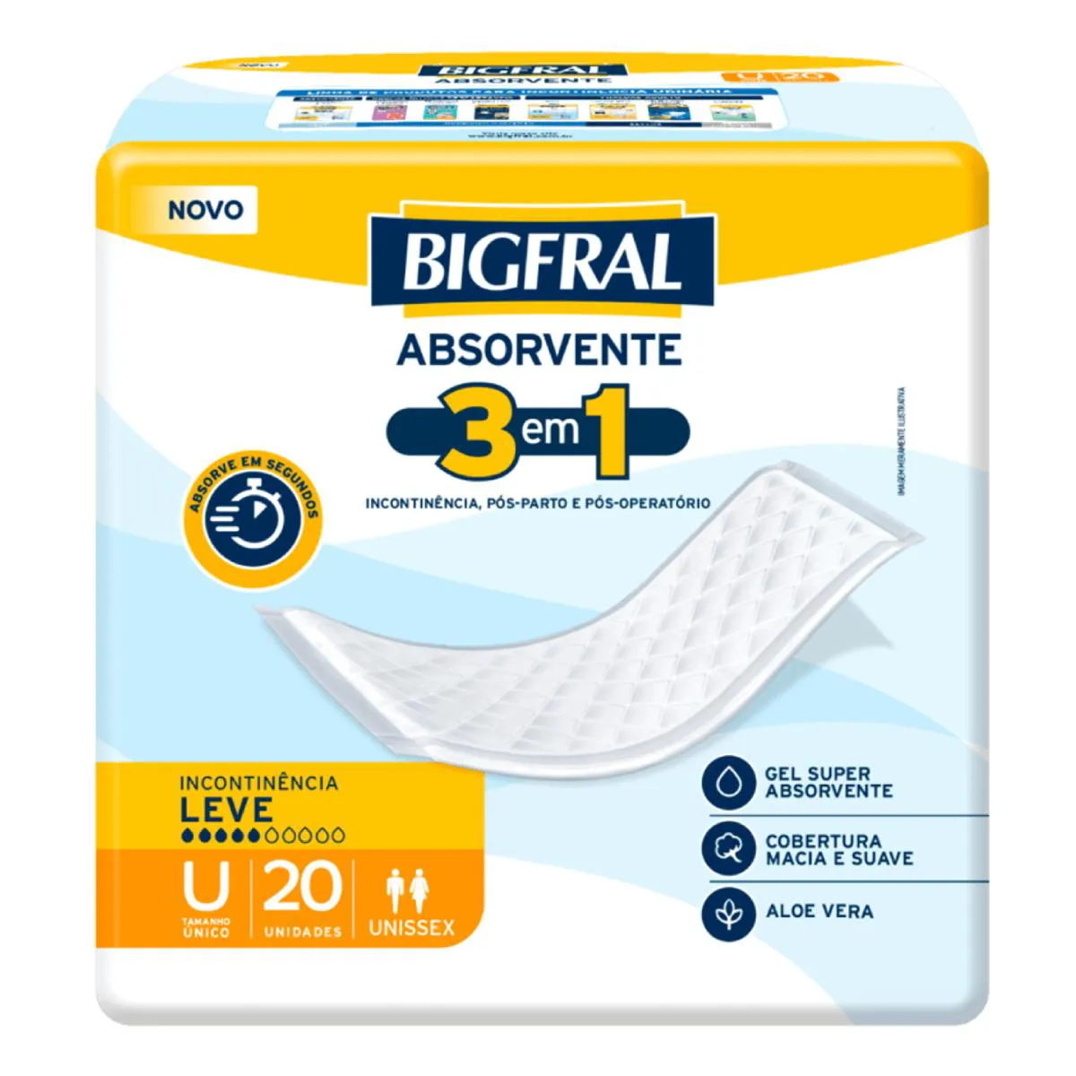 Absorvente Bigfral - Tamanho Único - com 20 unidades