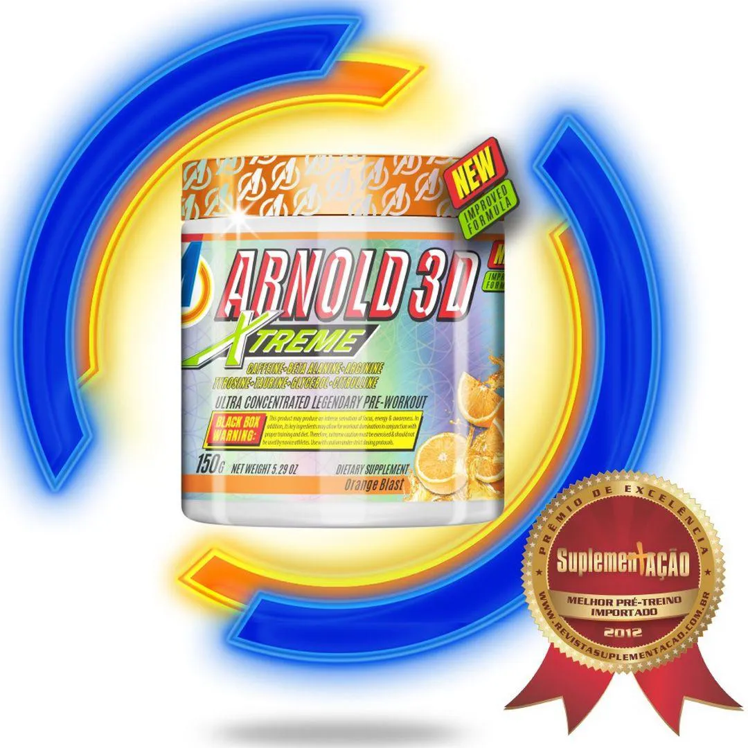 Pré-treino Arnold Nutrition Arnold 3d Xtreme Laranja 150g