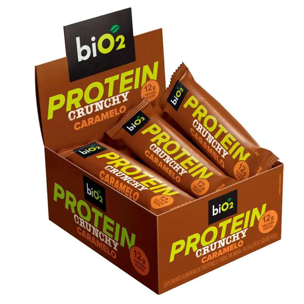 Barra de Proteína Crunchy Dark Chocolate Bio2 (cx 9 Un de 50g) Unica