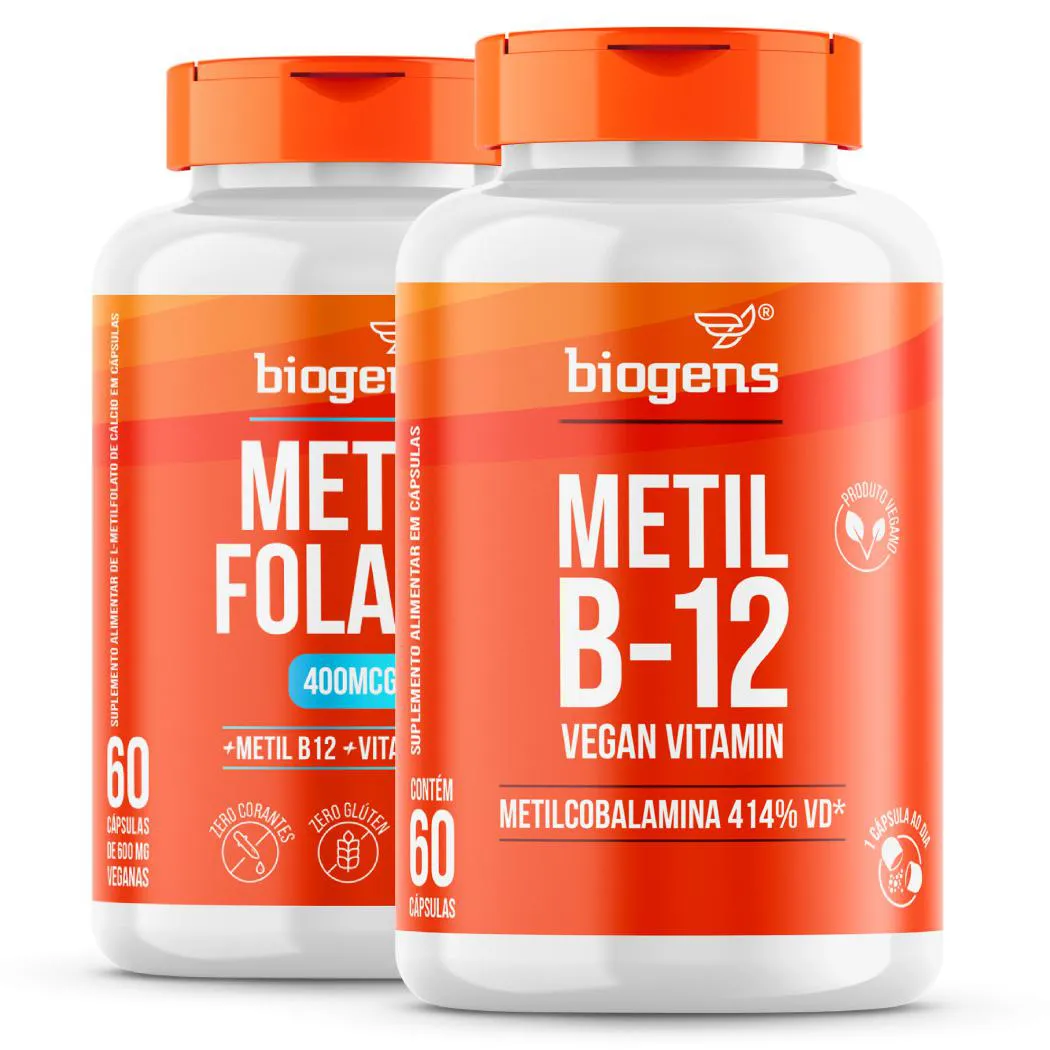 Biogens Kit 2x Metil Folato + Metil B12 60 Cápsulas