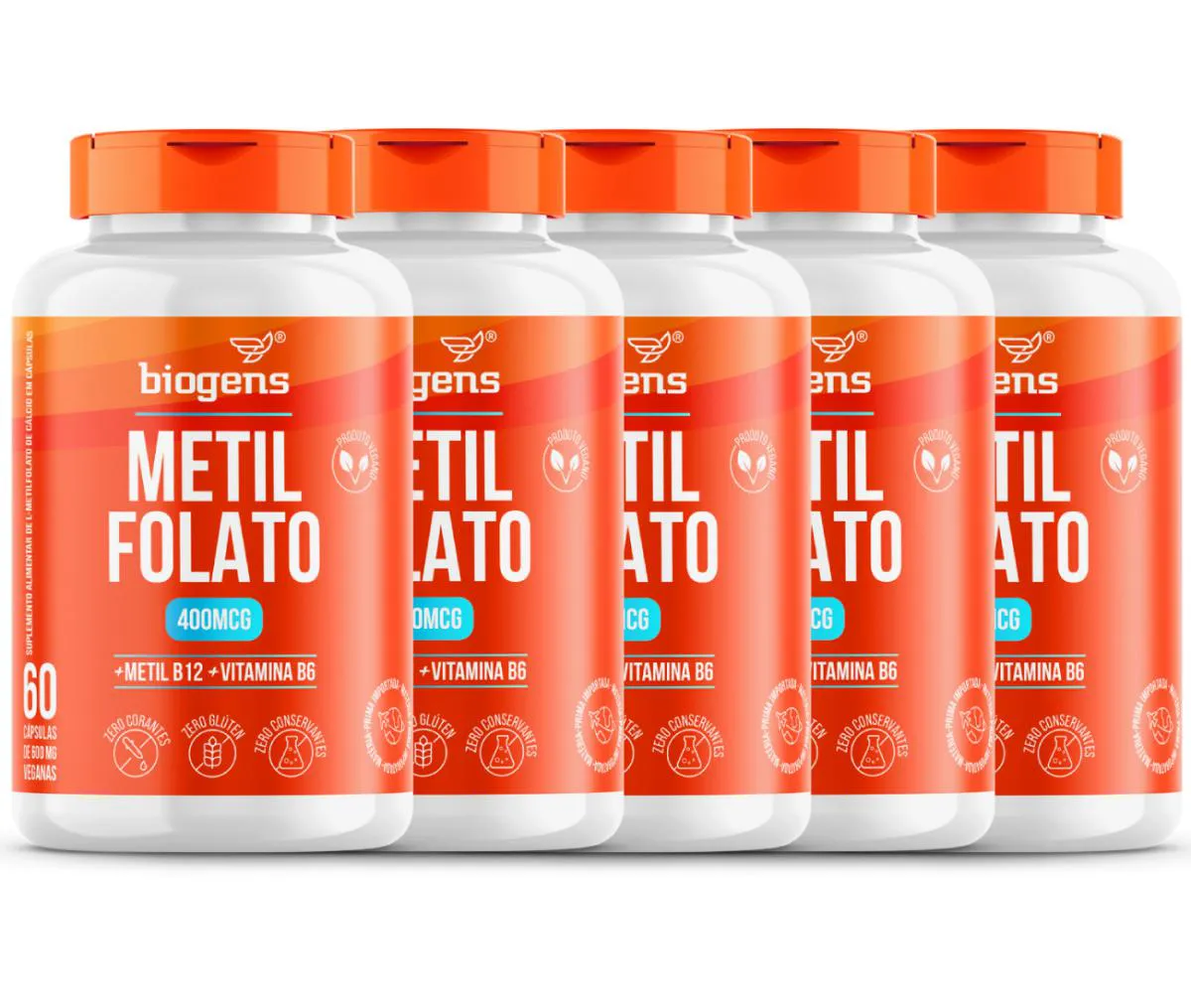 Biogens Kit 5x Metil Folato 60 Cápsulas