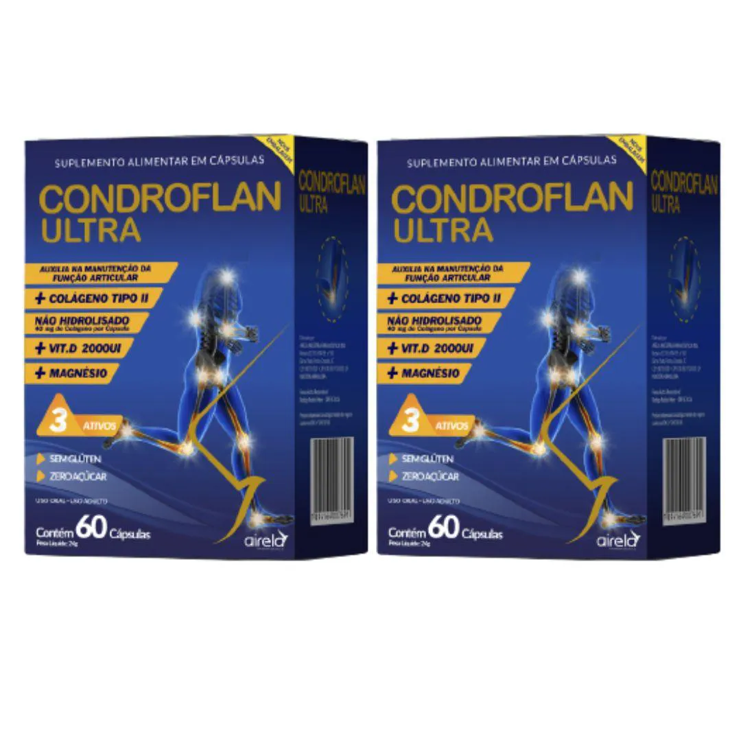 Kit Suplemento Alimentar Condroflan Ultra Airela 60 Cápsulas - 2 Unidades