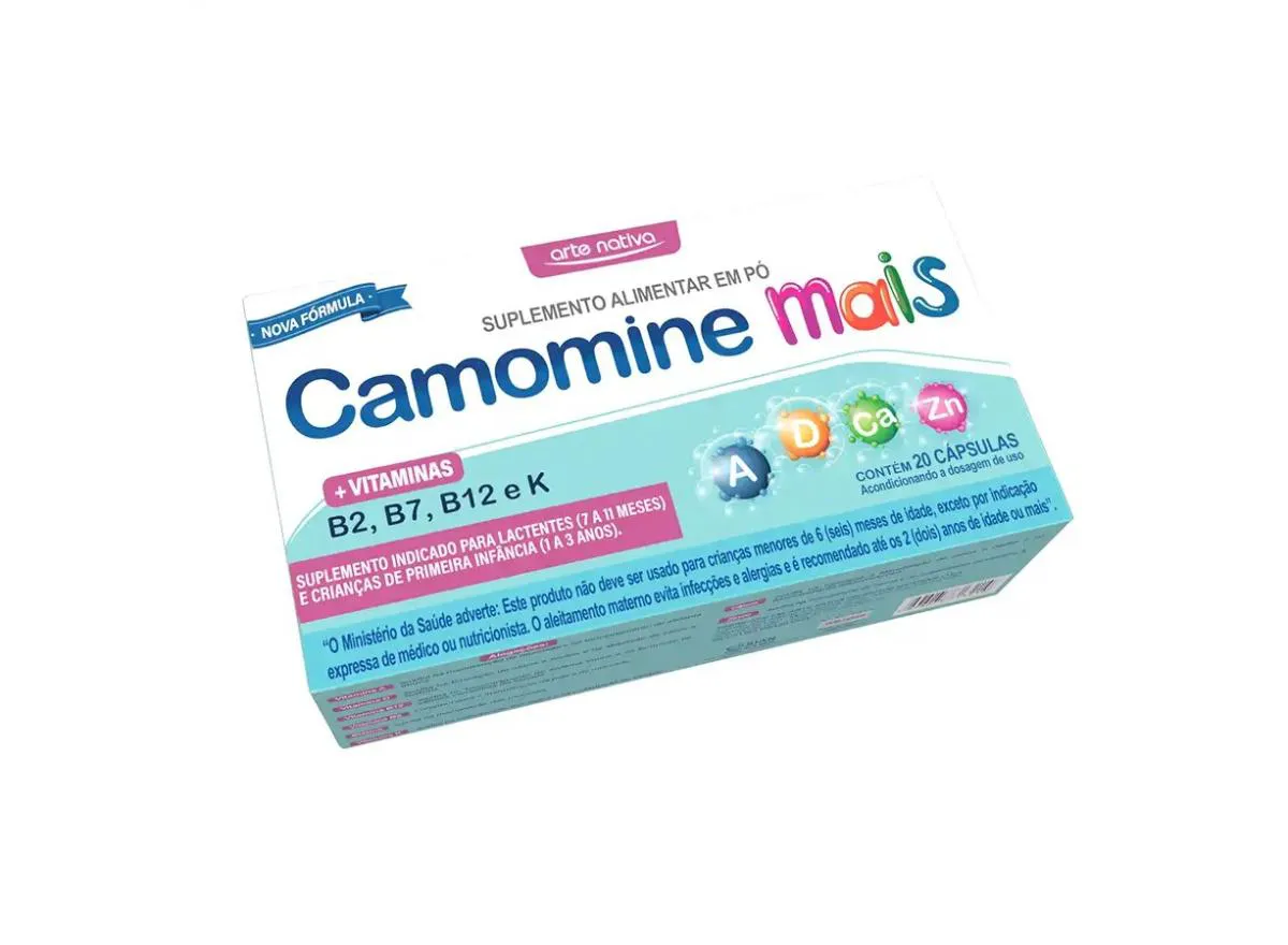 Polivitamínico Infantil Arte Nativa Camomine Mais 20 cápsulas