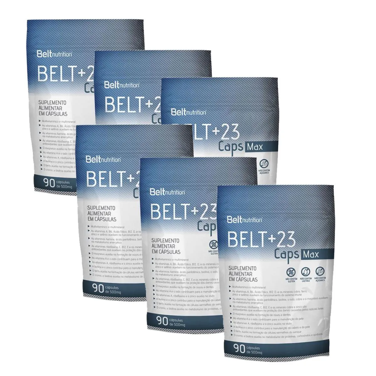 6x Belt +23 cápsulas Max Pacote-multivitamínico-90 Cápsulas.