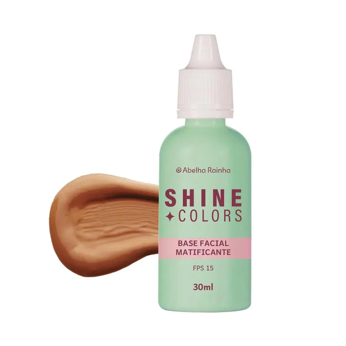 Base Líquida Matificante Fps 15 Areia Shine Colors Abelha Rainha 30ml