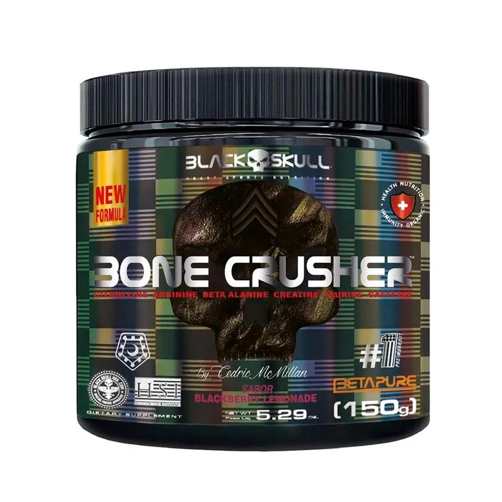 Pré-treino Black Skull Bone Crusher Blackberry Lemonade 150g