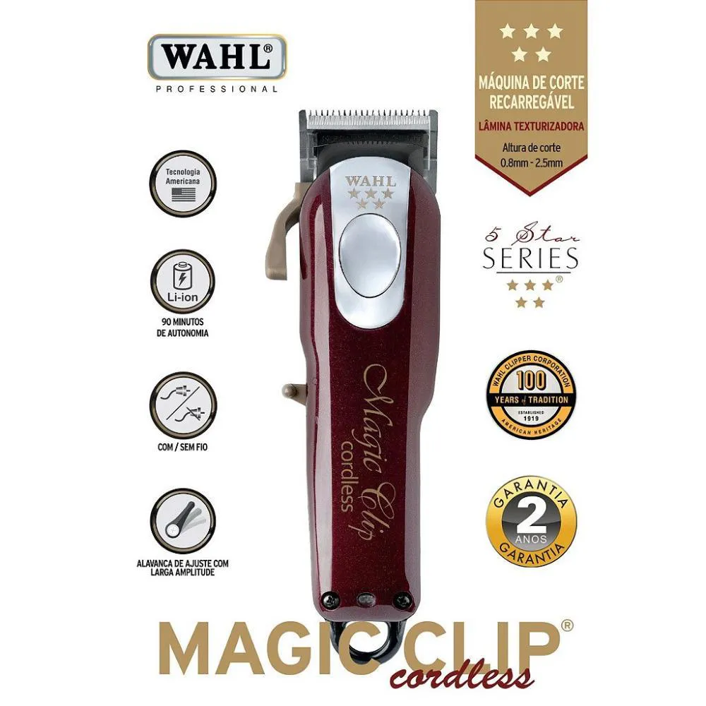 Maquina de Cortar Cabelo Magic Clip Cordless Wahl