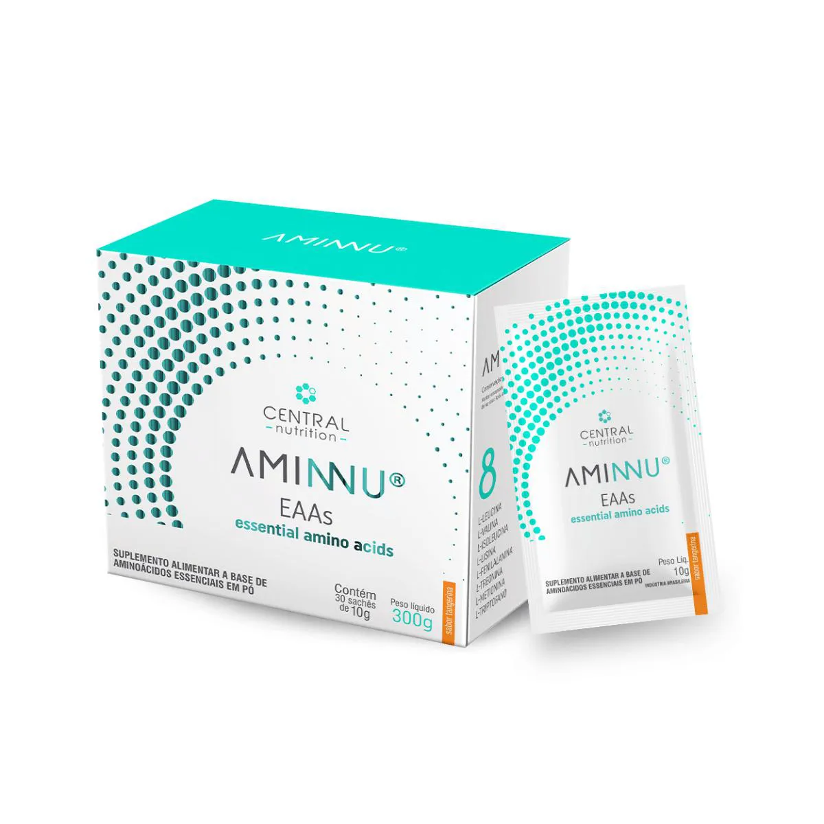 Aminnu eaas Aminoácidos 30 Sachês 10G Central Nutrition Tangerina