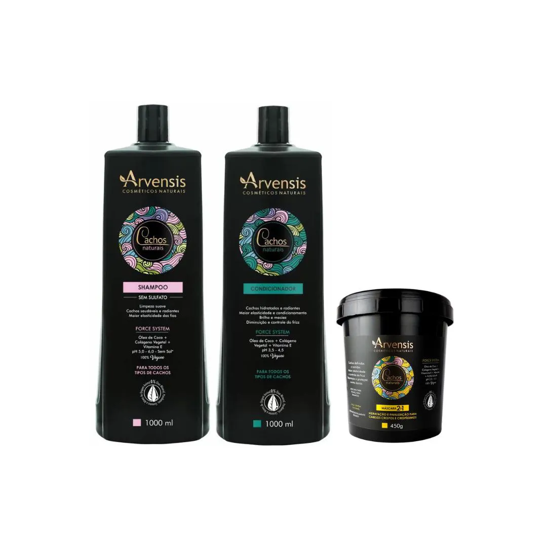 Kit Arvensis Shampoo 1L + Condicionador 1L + Máscara 2X1 450G