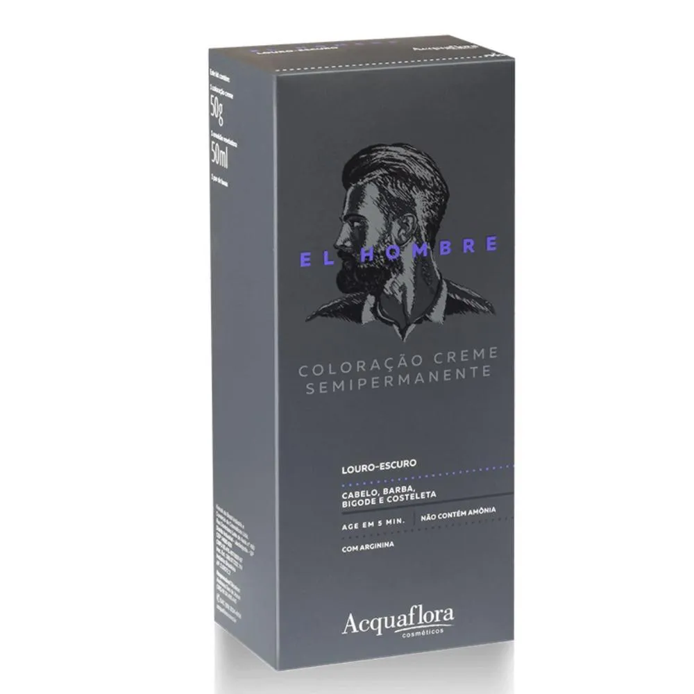 Kit Coloração Creme Semipermanente Acquaflora El Hombre Louro-escuro