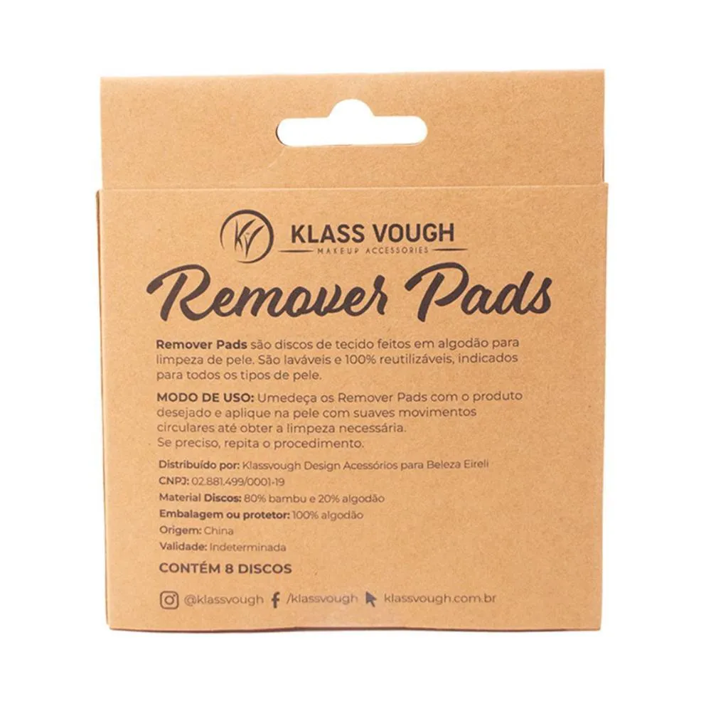 Lenço de Tecido Remover Pads Klass Vough com 8 Discos