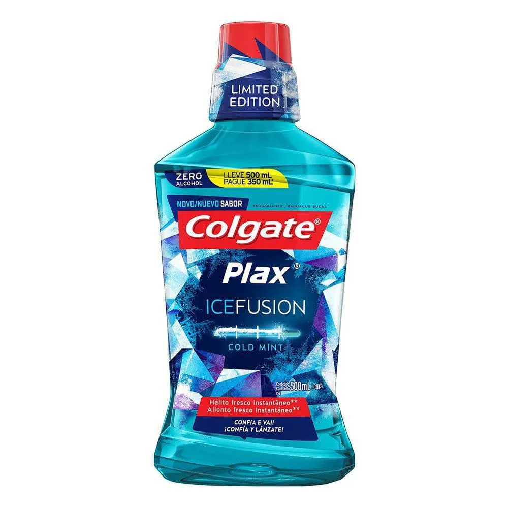 Enxaguante Bucal Colgate Zero Álcool Cold Mint Pax Ice 500Ml
