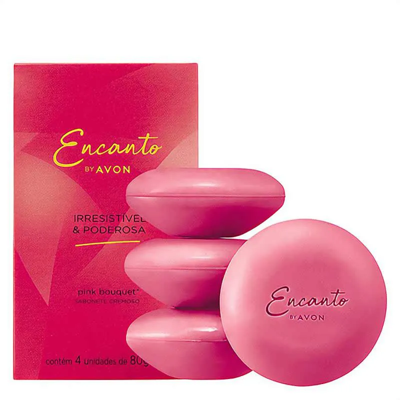 Avon Encanto Irresistivel e Poderosa Sabonete Cremoso 4x80g