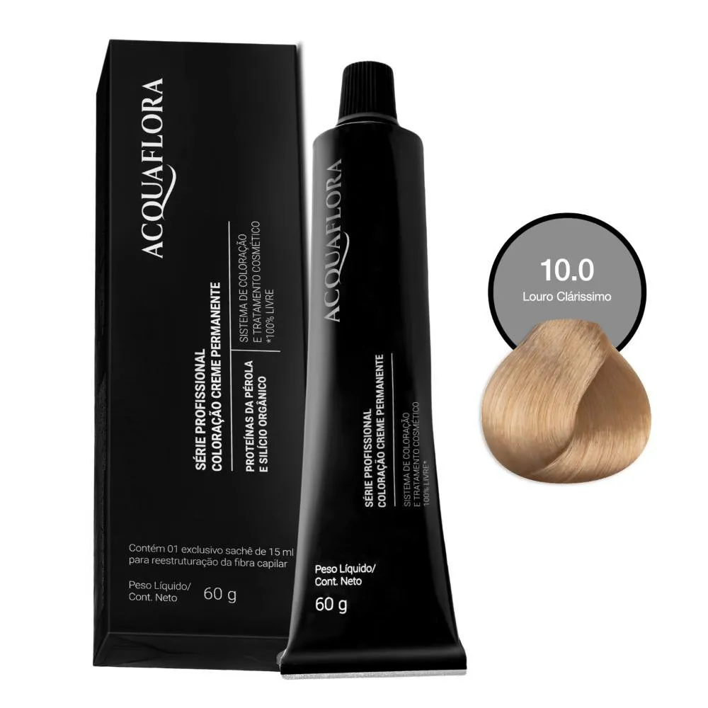 Coloração Creme Permanente Acquaflora 10.0 Louro Claríssimo 60g