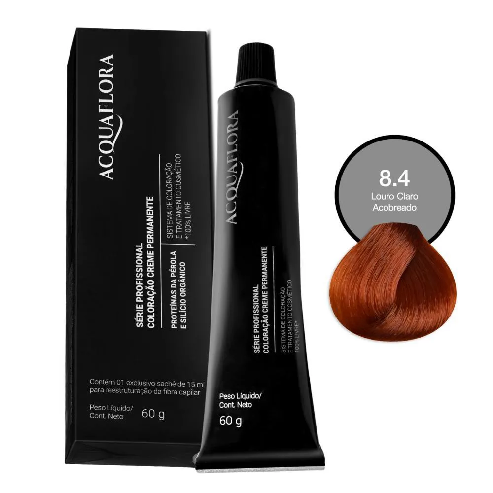 Coloração Creme Acquaflora 8.4 Louro Claro Acobreado 60g