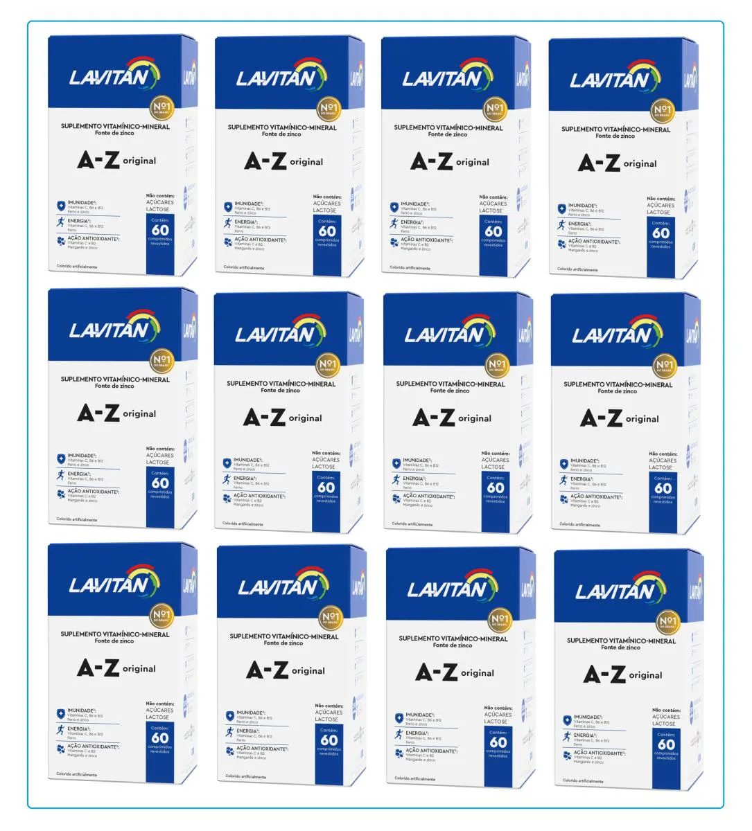 Kit 12 Lavitan A-Z Original Suplemento Com 60 Caps - Cimed