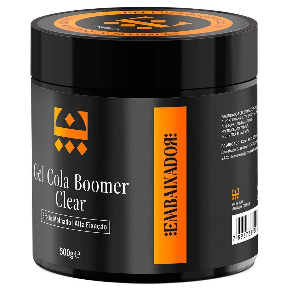 Kit 06 Gel Cola Boomer Clear Embaixador 500g