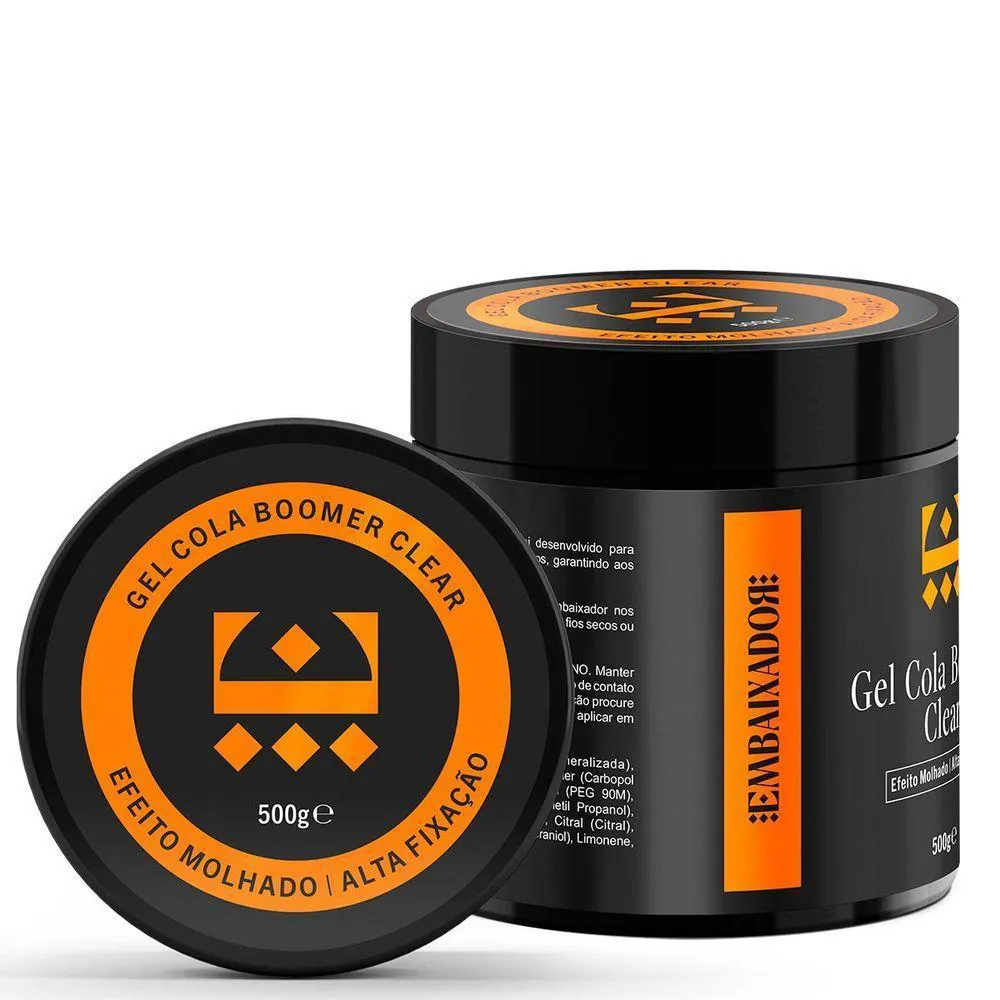Kit 06 Gel Cola Boomer Clear Embaixador 500g