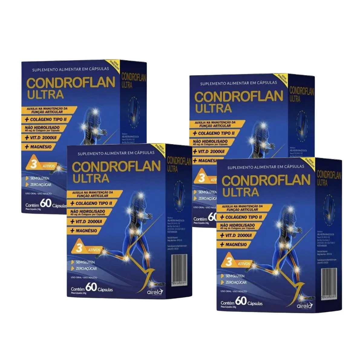Kit C4 Suplemento Condroflan Colágeno Tipo Ii – Airela