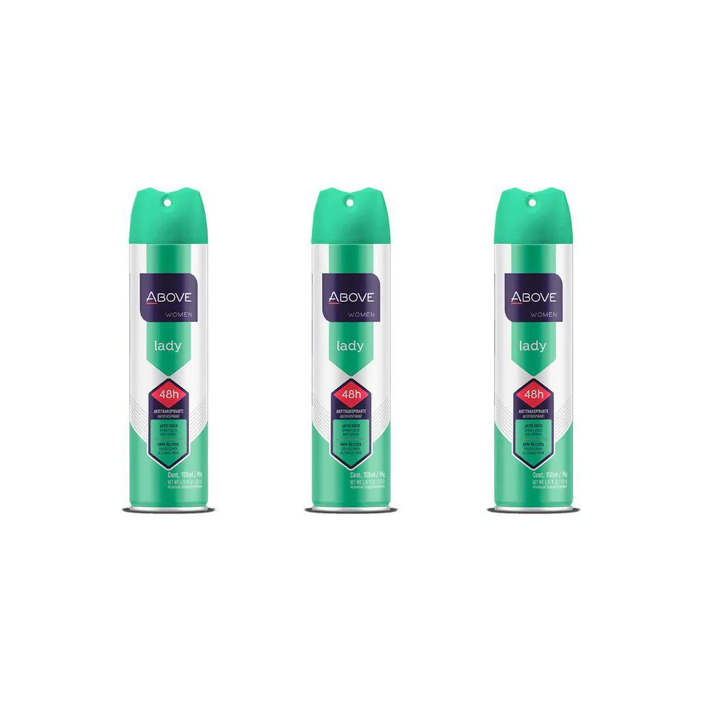 Desodorante Aero Above 150 Ml Feminino Lady - Kit C / 3un