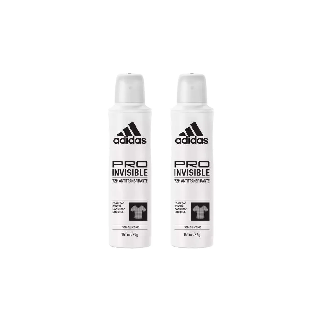 Desodorante Aero Adidas 150ml Fem Invisible - Kit C / 2un