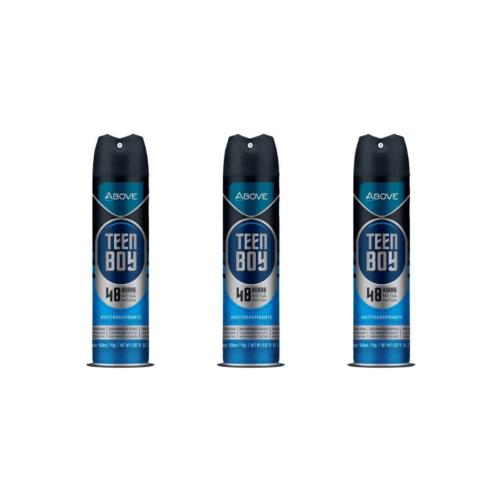 Desodorante Aerossol Above 150 Ml Masculino Teen Boy - Kit C/3un