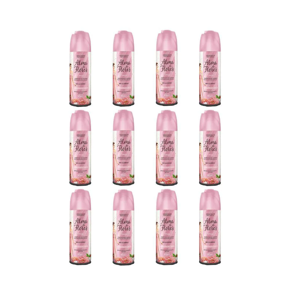Desodorante Spray Alma de Flores Essência de Jasmin 90ml - Kit C / 12un