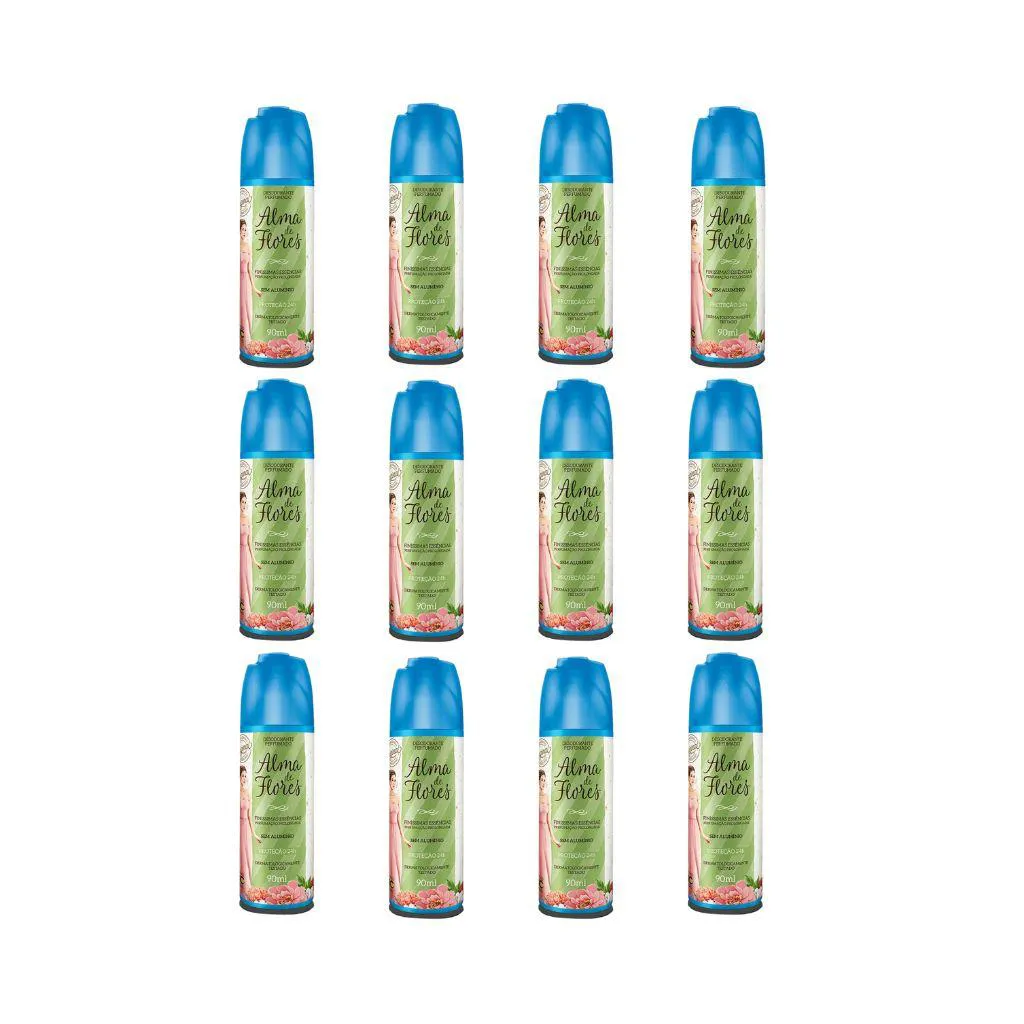Desodorante Spray Alma de Flores Essências Finíssimas 90ml - Kit C / 12un