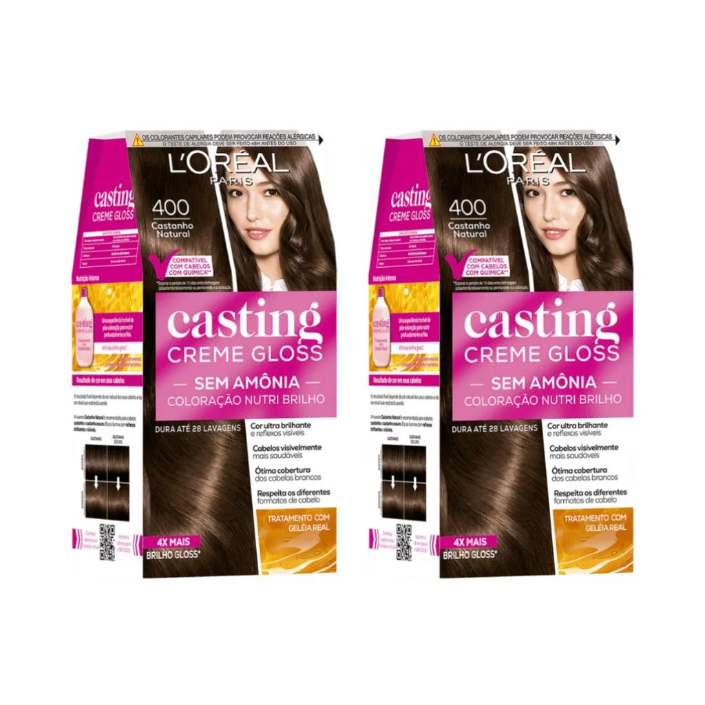 Coloraçao Casting Gloss 400 Castanho Natural - Kit C / 2un