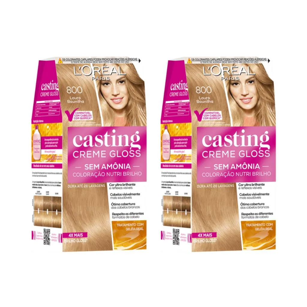 Coloraçao Casting Gloss 800 Louro Claro - Kit C / 2un