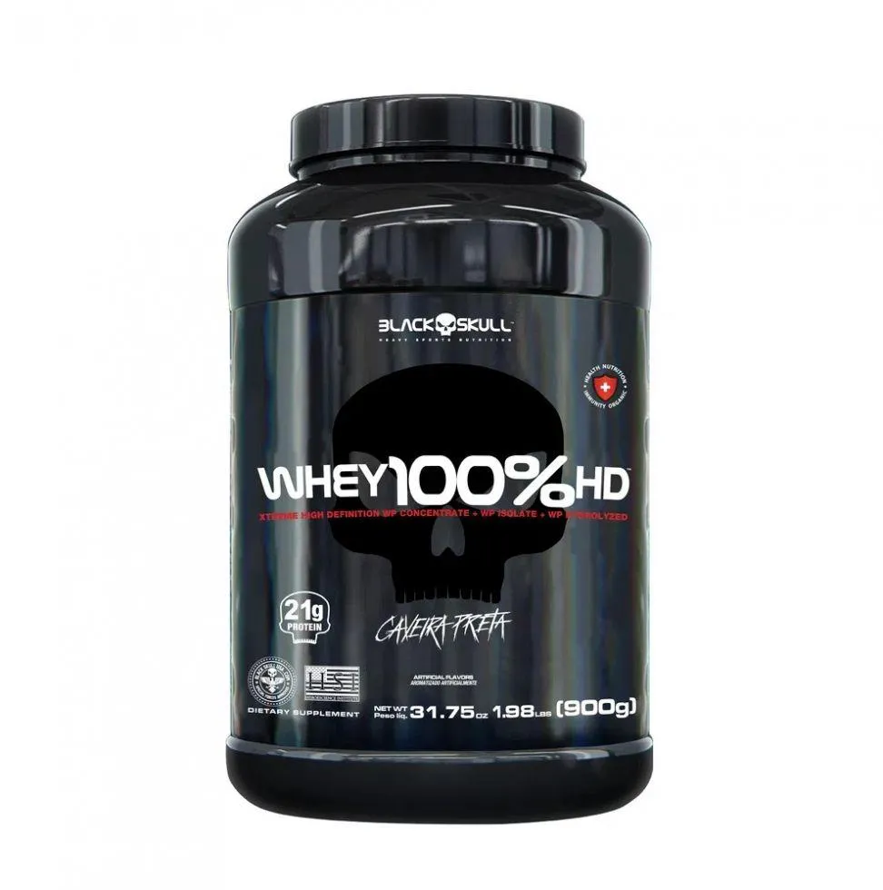 Whey 100% Hd Pote (900g) - Nova Embalagem - Sabor: Baunilha