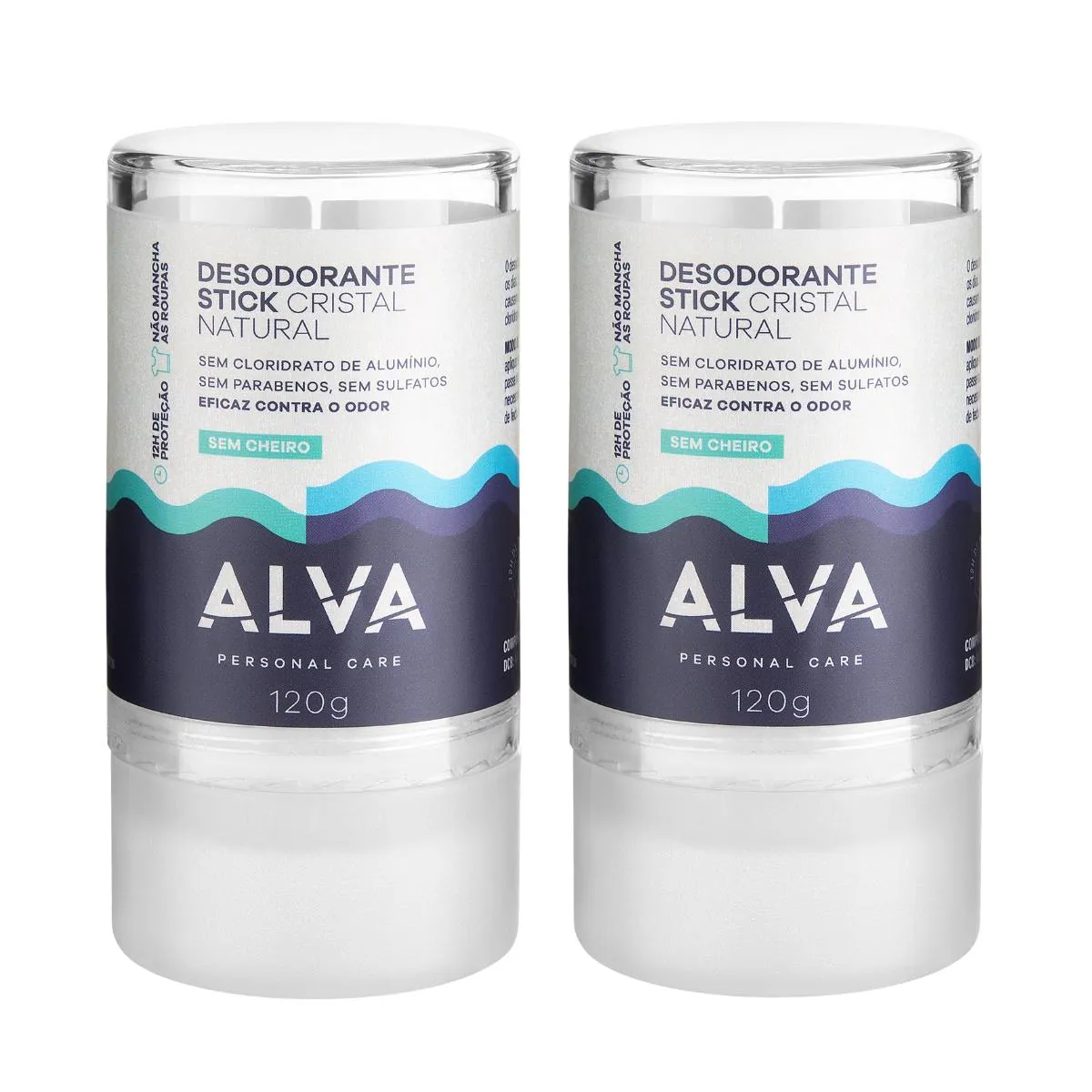 Desodorante Natural Pedra Cristal Alva Alemanha Kit (2 Unid) 120G