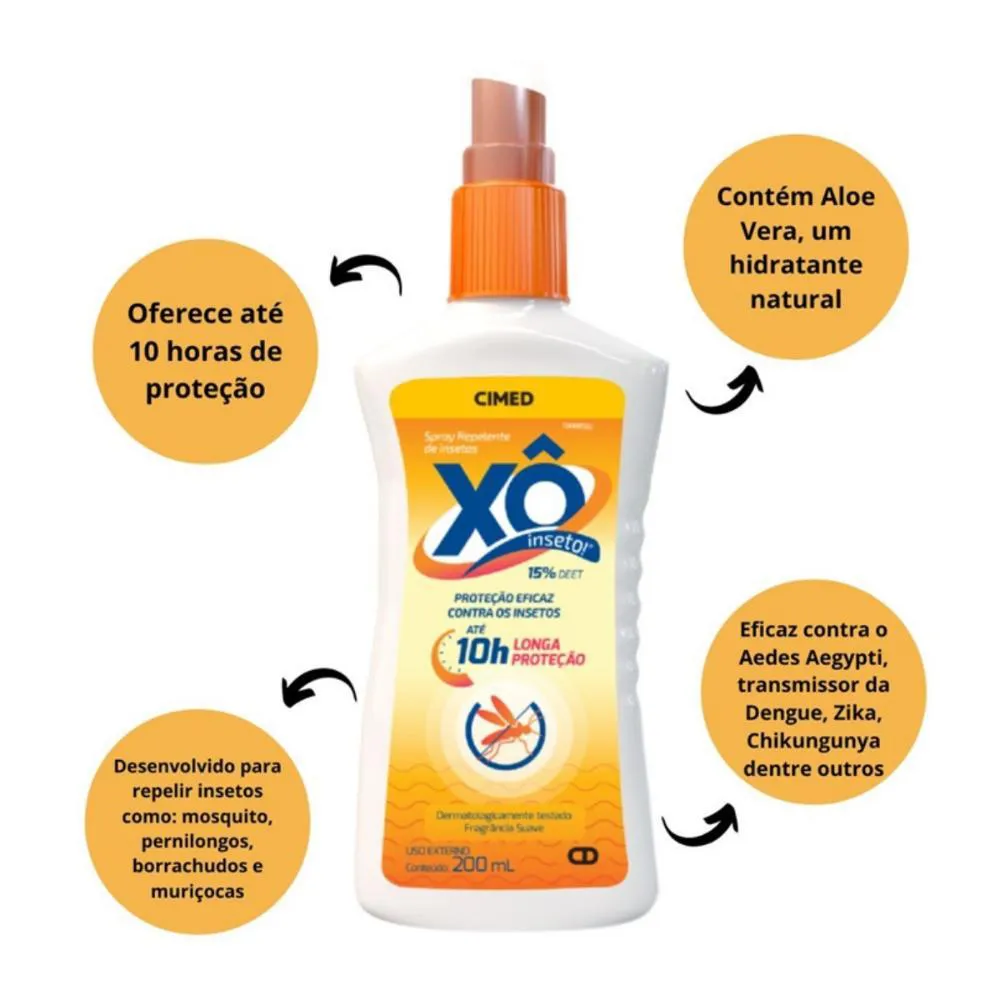 Kit Spray Repelente de Insetos Cimed Xô Inseto com 6 200ml