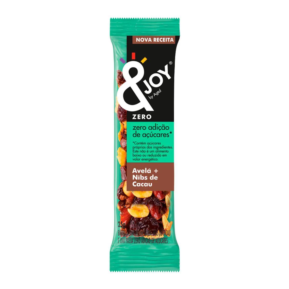 Barra de Nuts &Joy Nuts by Agtal Avelã + Nibs de Cacau Zero Açúcar 25g