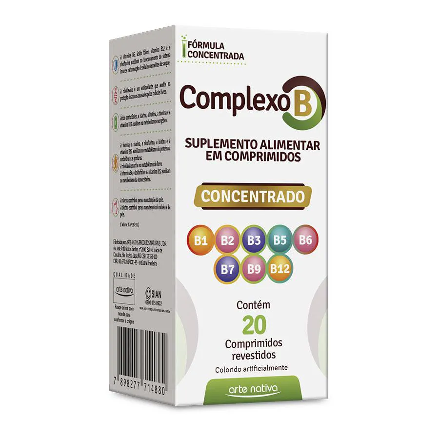 Complexo B Concentrado C/20 comprimidos - Arte Nativa