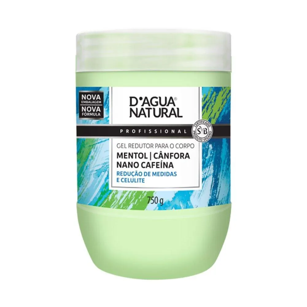 GEL REDUTOR CRIOTERáPICO  D’áGUA NATURAL CAFEíNA - 750G
