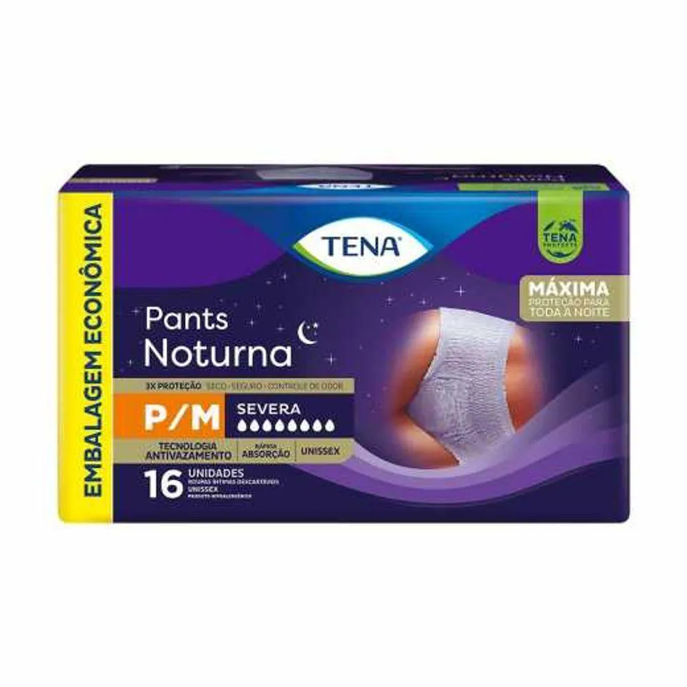 Fralda Geriátrica Tena Pants Noturna P/m com 16un