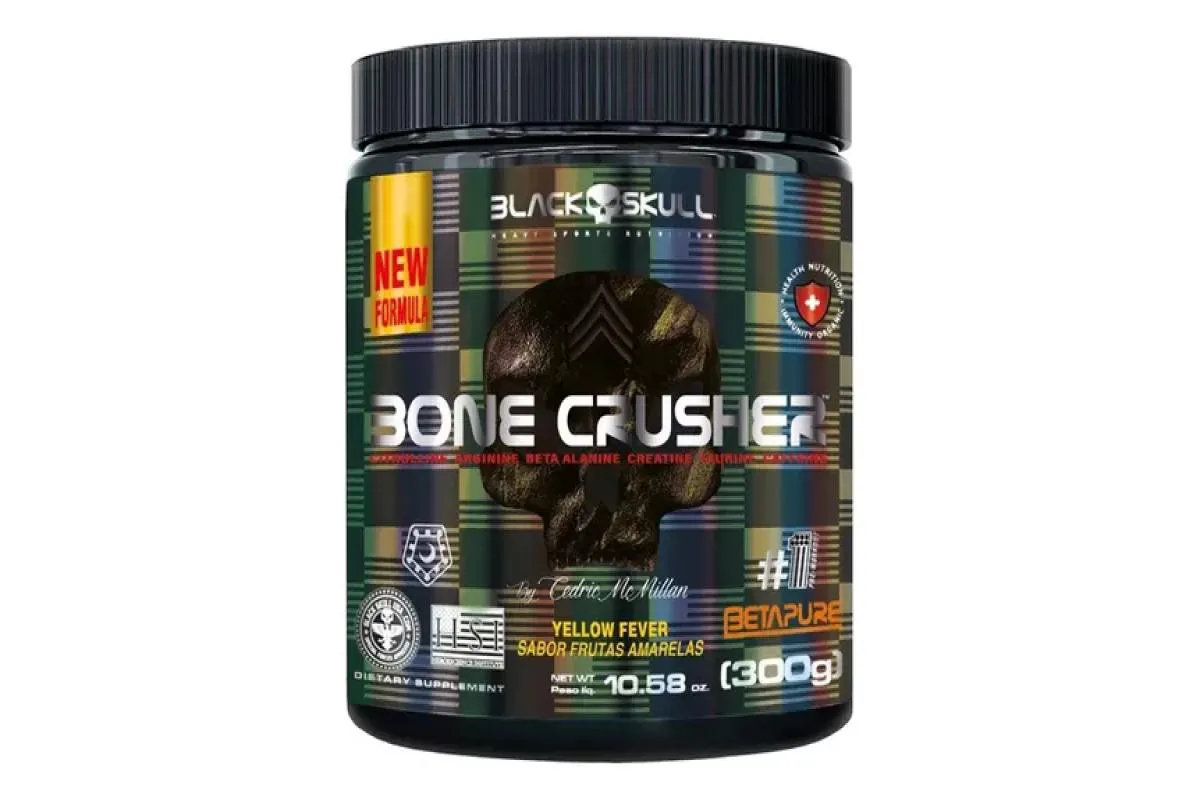 Pré-treino Bone Crusher 300g Yellow Ferver - Black Skull