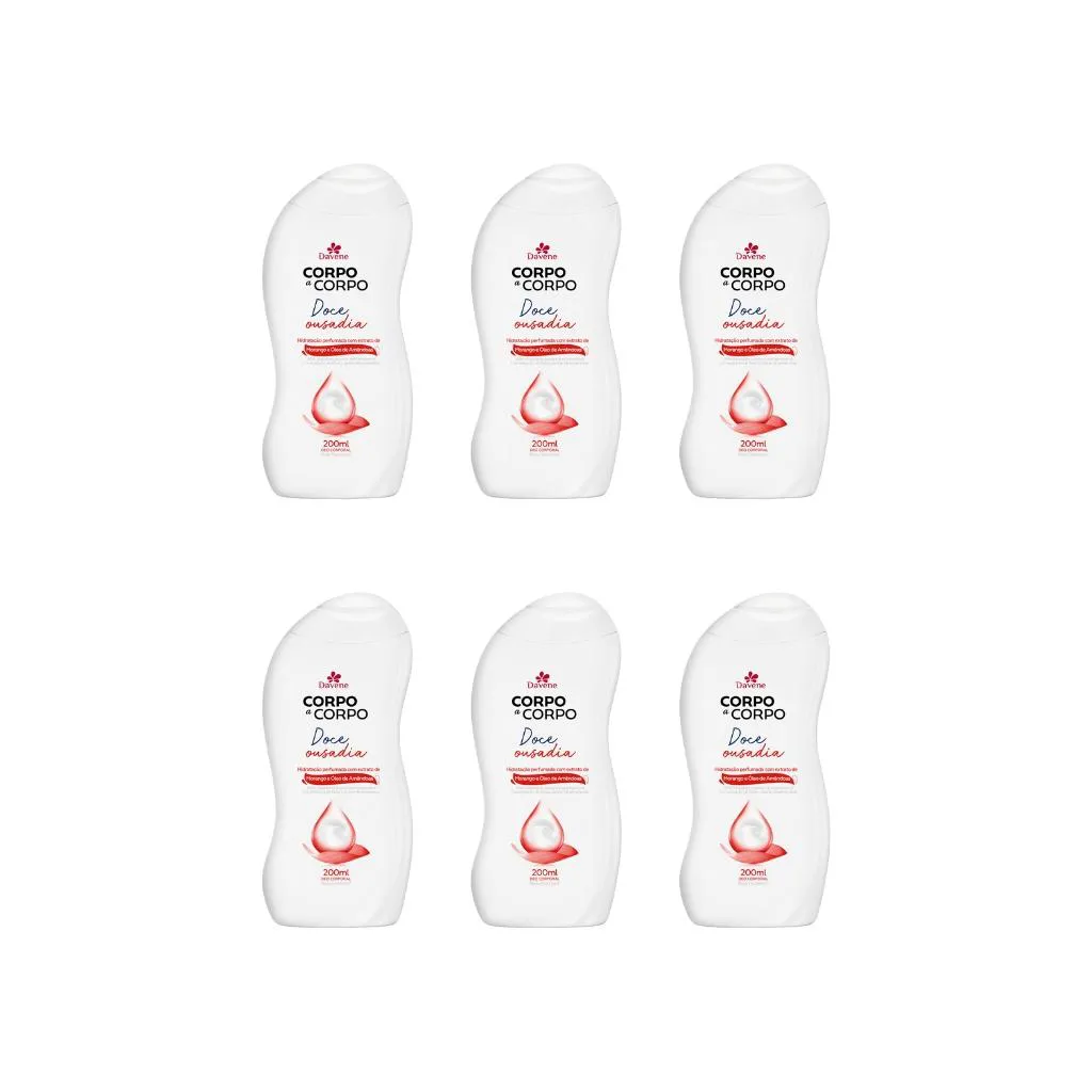 Hidratante Corp Davene Corpo A Corpo 200ml Ousadia - Kit C / 6un