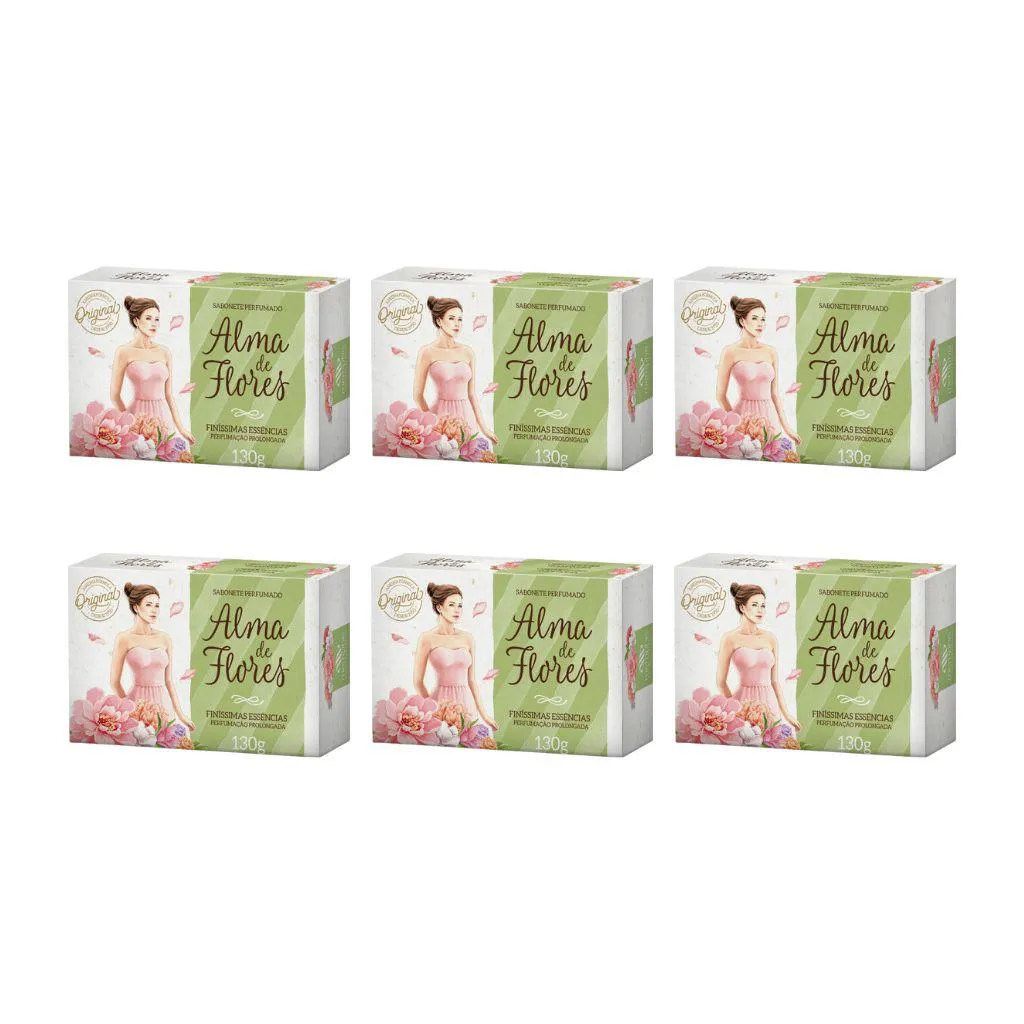 Sabonete Alma de Flores 130g Finissimas Essencias - Kit C / 6un