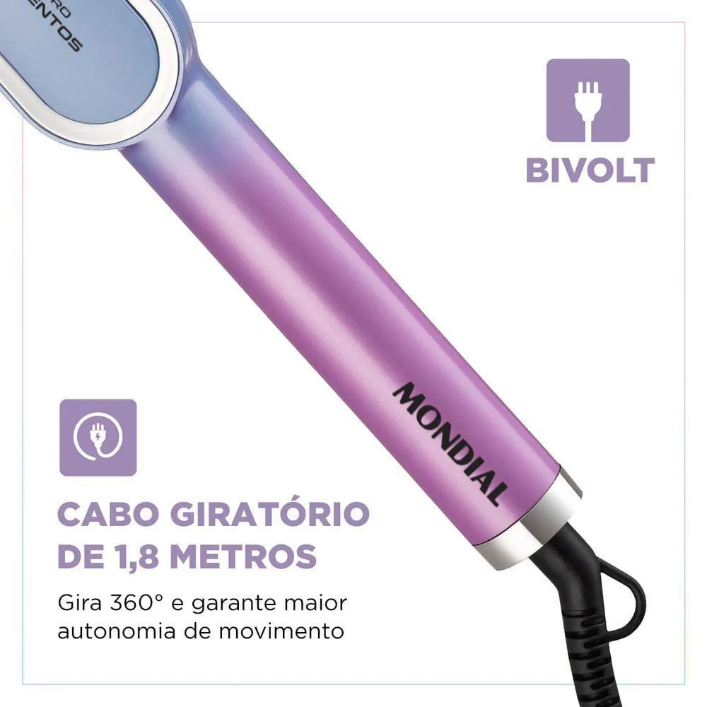 Escova Alisadora Qu4tro Elementos By Juliette Mondial Bivolt